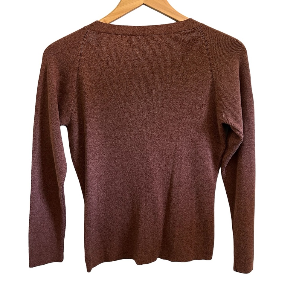 Vintage MAG (Magaschoni) Brown Cotton & Rayon Form Fitting Sweater Set Size M - Picture 3 of 9